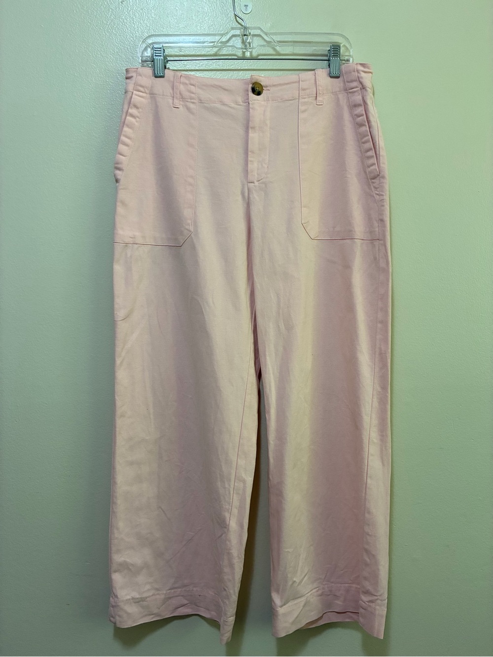 Wonderly Pastel Pink Wide Leg CottonTrousers size 8